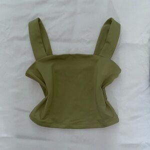 Green cropped tank